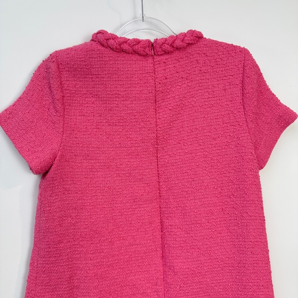 Tuckernuck Jackie Shift Tweed Dress Women S Pink Braided Lion Gold Buttons Mini - Picture 11 of 14